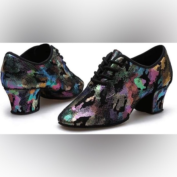 Ballroom Practice Salsa Swing Professional Dance Shoes Sz 7/37 - Picture 3 of 9